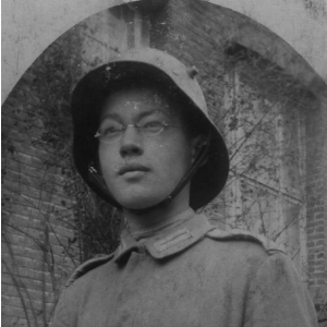 Ottto Boser with a stel helmet